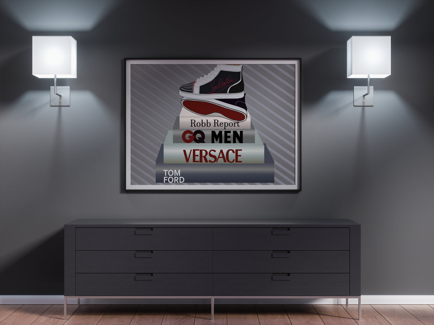Just For Kicks Silver Canvas Wall art